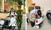 Công an xã Phúc Thịnh xử lý nhiều học sinh, sinh viên vi phạm an toàn giao thông