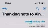Trưởng đại diện Quỹ Nhi đồng Liên hợp quốc tại Việt Nam gửi thư cảm ơn Công an phường Vĩnh Tuy