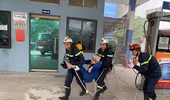 Cứu nhân viên mắc kẹt trong đám cháy giả định tại cây xăng CTM -GGE