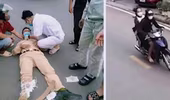 Đôi nam nữ không đội mũ bảo hiểm, lao thẳng xe vào Cảnh sát giao thông
