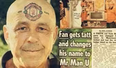 SỐC: Fan cuồng đổi tên, xăm logo M.U lên trán