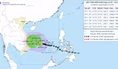 Bão số 15 sẽ loanh quanh ở giữa Biển Đông trong vài ngày tới