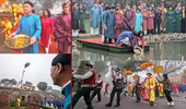 Tận mắt xem nghi lễ thả cá chép trên sông cổ, dựng cây Nêu ở Hoàng Thành Thăng Long