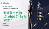 Manulife Việt Nam nhận giải thưởng vì nỗ lực khuyến khích nhân viên suy nghĩ, hành động và làm việc khác biệt