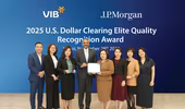 VIB được JP Morgan vinh danh giải thưởng 'Chất lượng thanh toán quốc tế xuất sắc năm 2025'