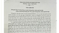 Người dân gửi thư cảm ơn Công an quận Hoàng Mai