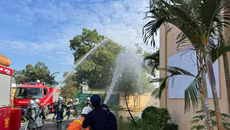 Thực tập phương án chữa cháy, cứu nạn tại Trạm biến áp 220kV