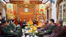 Công an Hà Nội chúc mừng kỷ niệm 44 năm ngày thành lập Giáo hội Phật giáo Việt Nam 