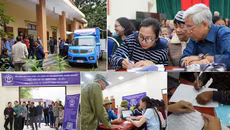 Xe dịch vụ công lưu động "đội mưa" đến phục vụ đồng bào dân tộc xã Ba Vì