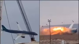Khoảnh khắc máy bay chở khách rơi thành quả cầu lửa ở Kazakhstan
