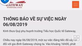 Trường Tiểu học quốc tế Gateway nói gì về sự việc nam học sinh lớp 1 tử vong?