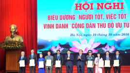Hà Nội vinh danh 9 công dân Thủ đô ưu tú 2016