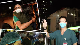 [Ảnh] Những giọt nước mắt hạnh phúc và thời khắc đoàn tụ khó quên khi Bệnh viện Bạch Mai kết thúc cách ly y tế