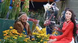 [ẢNH] Nhộn nhịp chợ hoa Quảng An ngày cuối năm trong mưa lạnh