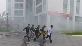 Xem tập huấn PCCC tại chung cư CT15, KĐT Tứ Hiệp