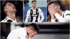 [ẢNH] Ronaldo quằn quại đau khổ khi Juve bị loại ở Champions League