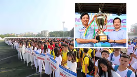 103 trường tưng bừng dự khai mạc giải bóng đá học sinh THPT Hà Nội 2019