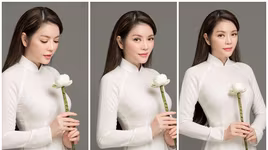 Lý Nhã Kỳ đẹp nền nã trong tà áo dài truyền thống