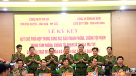 Công an Hà Nội - Hà Nam: Ký kết Quy chế phối hợp phòng chống tội phạm