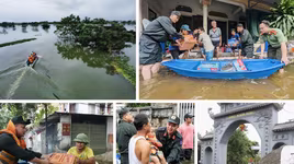 Công an Thủ đô chia sẻ khó khăn với đồng bào vùng mưa lũ Chương Mỹ