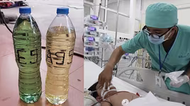 Bé gái 1 tuổi tử vong nghi do uống nhầm chai xăng trong sân nhà