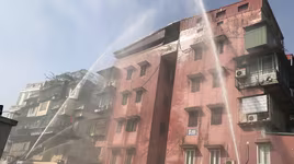  Những hình ảnh phối hợp thực tập chữa cháy, cứu nạn tại tập thể cũ 