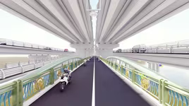 Ngắm cầu vòm thép đi thấp qua hồ Linh Đàm dành cho xe máy