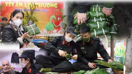 Thanh niên Công an Thủ đô gói bánh chưng, mang xuân đến với các gia đình khó khăn