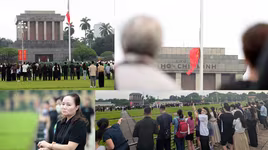 Lễ thượng cờ rủ Quốc tang Tổng Bí thư Nguyễn Phú Trọng ở Quảng trường Ba Đình