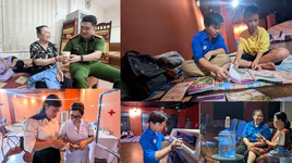 Ảnh: Người dân vùng ngập do nước sông Hồng lên cao ở Hà Nội được di dời đến nơi an toàn