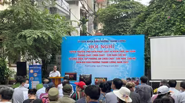 Diễn tập chữa cháy tại khu dân cư phường Thanh Lương 