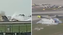 Máy bay chở khách gặp sự cố trong lúc hạ cánh, bốc cháy tại Mỹ