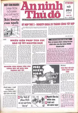 Báo An ninh Thủ đô số 01239, ngày 26/01/2000