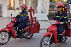 Xe mô tô chữa cháy tiếp cận ngõ nhỏ hiệu quả nhất 