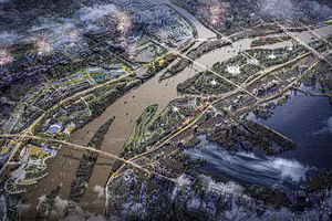 Đại lộ cảnh quan sông Hồng: Đại đô thị xanh bên sông kết giao thông đường bộ- thủy- sắt