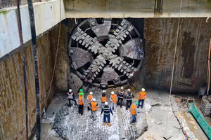 Máy đào hầm TBM Thần tốc metro Nhổn- Ga Hà Nội cán đích ga Trần Hưng Đạo