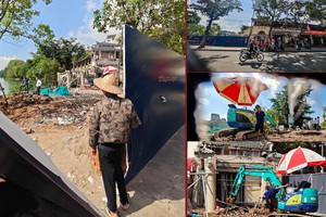 Cận cảnh công trường chỉnh trang, khôi phục kiến trúc gốc nhà hàng hơn 65 tuổi bên hồ Gươm