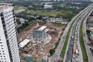 Nhìn từ flycam dự án bến xe khách hiện đại nhất của Thủ đô đang dần lộ diện