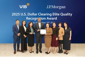 VIB được JP Morgan vinh danh giải thưởng 'Chất lượng thanh toán quốc tế xuất sắc năm 2025'
