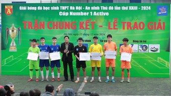Các danh hiệu được trao ở giải bóng đá học sinh THPT Hà Nội 2024