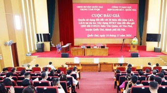 Đấu giá đất huyện Quốc Oai giá cao nhất gần 95 triệu đồng/m2