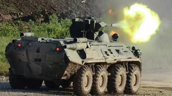 Xe bọc thép chở quân BTR-2 của Nga lắp súng cối 57mm