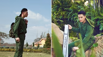 Mister Global 2015: Thí sinh Việt Nam chọn quân phục trong phần thi trang phục dân tộc