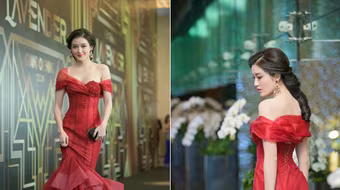 Phớt lờ giá lạnh, Á hậu Huyền My khoe vai trần và vòng 1 gợi cảm