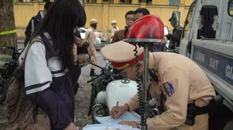 Hàng trăm trường hợp học sinh không đội MBH đã bị xử phạt