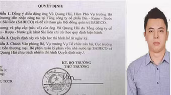 Bộ Công Thương thừa nhận có sai sót khi bổ nhiệm con trai nguyên Bộ trưởng Vũ Huy Hoàng