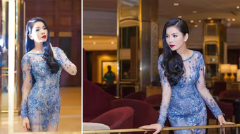 Lệ Quyên nửa kín nửa hở trong bộ đầm xuyên thấu