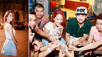 Khánh Thi mộc mạc đi uống trà chanh cùng fan ở Hà Nội