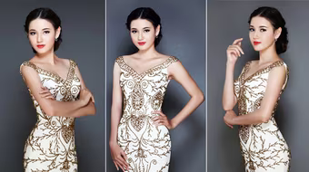 Hoa khôi Phương Thảo đẹp quyến rũ với đầm dạ hội