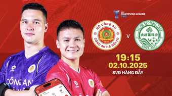 Tặng vé xem Công an Hà Nội FC đá cúp châu Á tại Hàng Đẫy